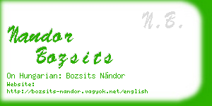 nandor bozsits business card